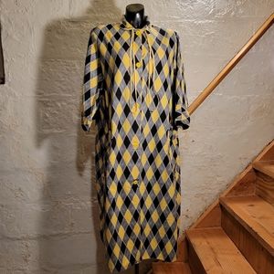 Vintage Cardinal Argyle Flannel Robe/Pajamas Women's Size 20